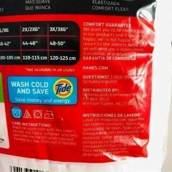 Hanes New Men’s 3 Pack White Tagless Briefs size 2XL Soft Breathable Full Rise - Picture 10 of 12